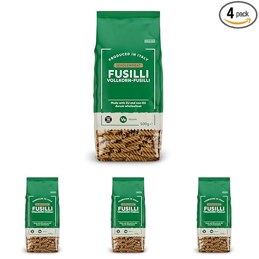 by Amazon Vollkorn-Fusilli, 500g (Packung mit 4)